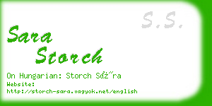 sara storch business card